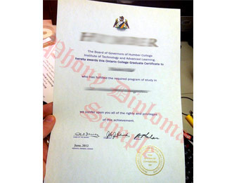 Humber College - Fake Diploma Sample from Canada
